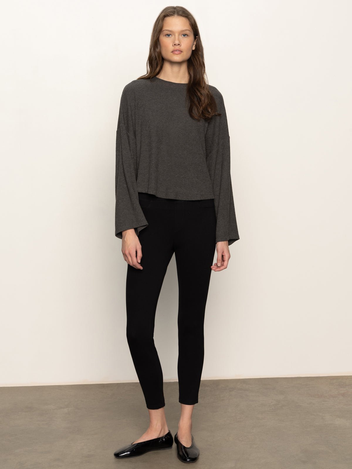 Hearthside Popover Top Heather Ink