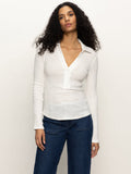 Long Sleeve Textured Top Chalk