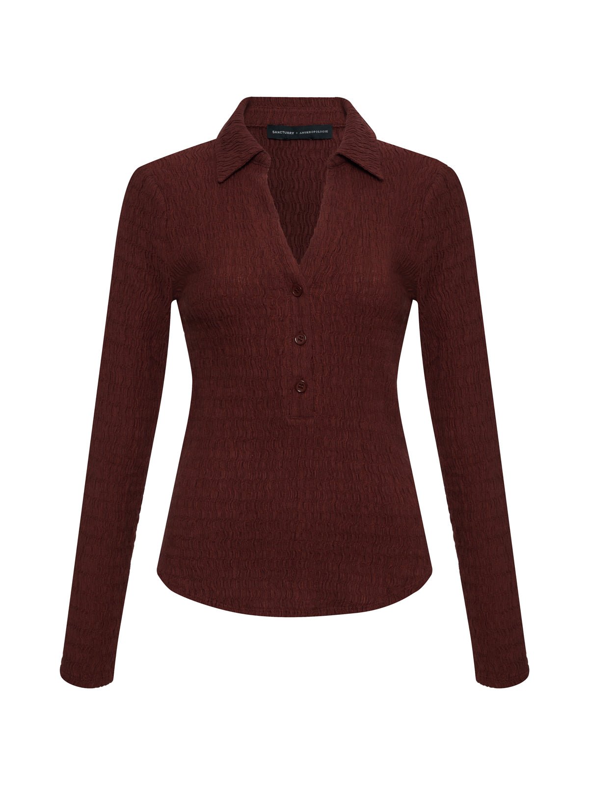 Long Sleeve Textured Top Chicory