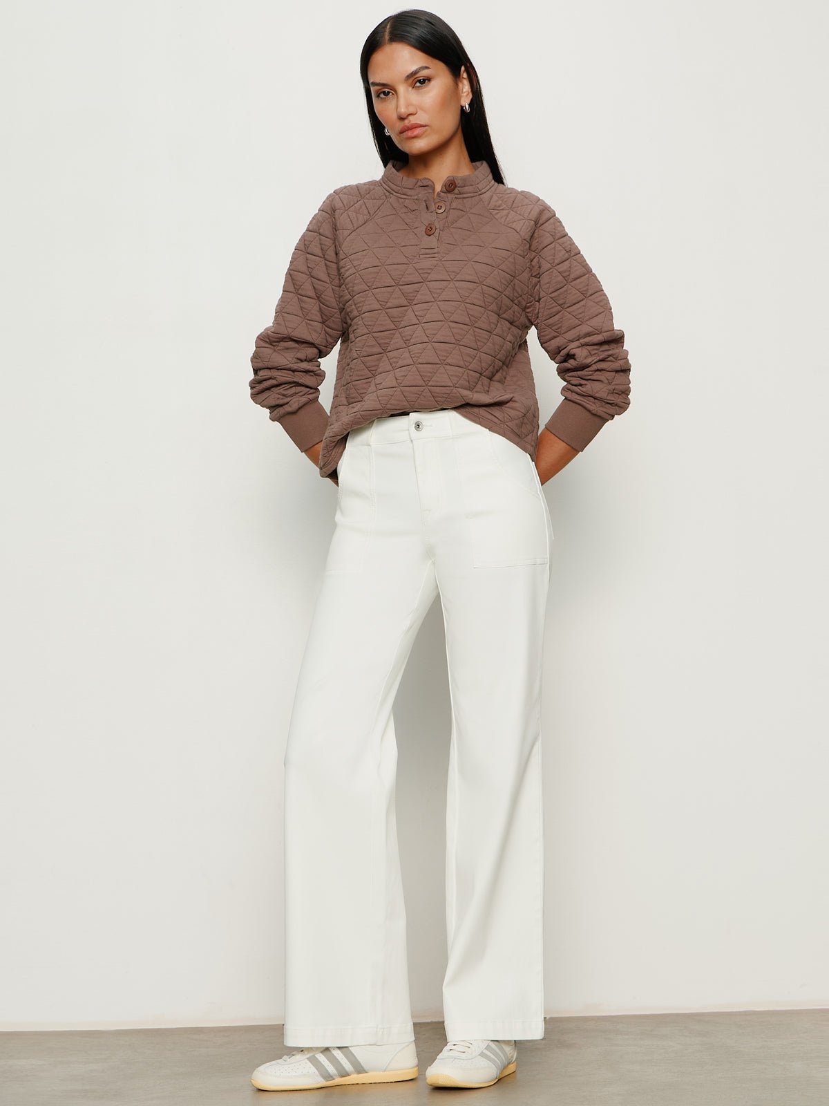 Quilted Button Popover Morel