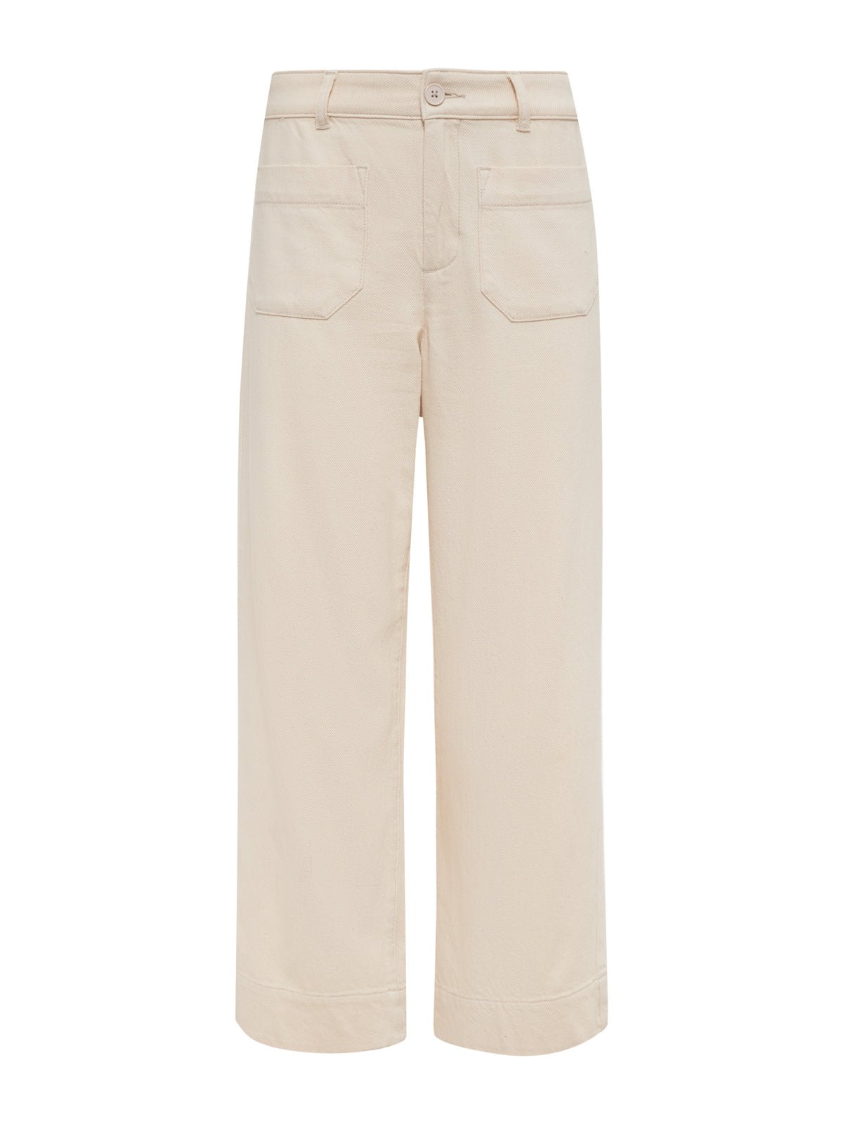 Soft Marine Wide Leg Standard Rise Crop Pant Macrame Extended Sizing