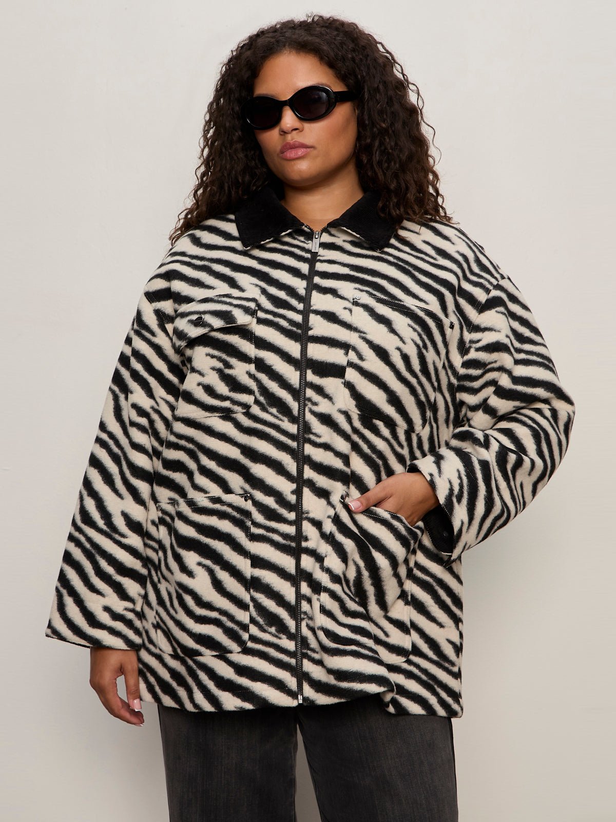 Soiree Barn Jacket Striking Zebra Extended Sizing