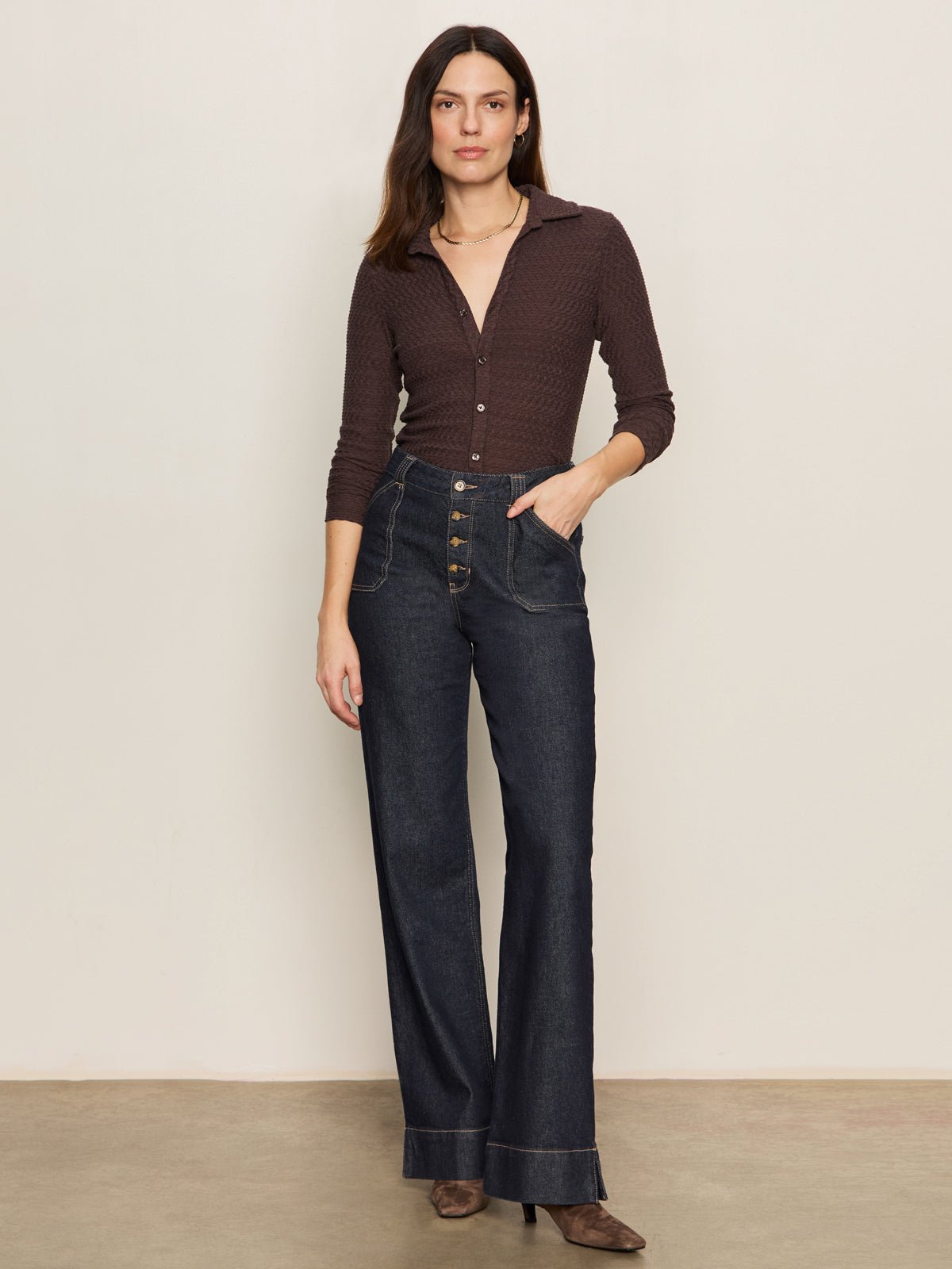 Textured Knit Dreamgirl Top Semi Sweet