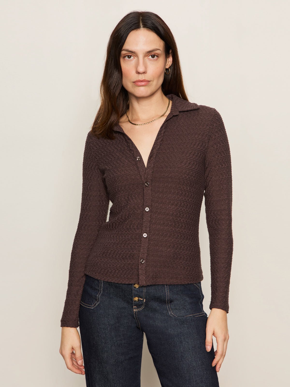 Textured Knit Dreamgirl Top Semi Sweet
