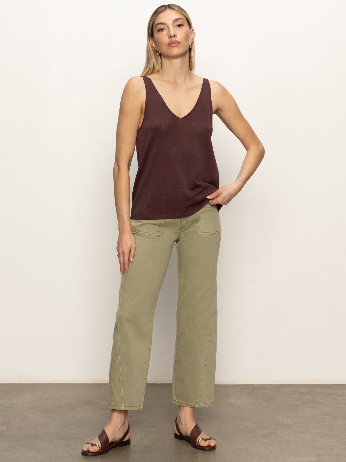 V-Neck Knitwear Tank Mesa