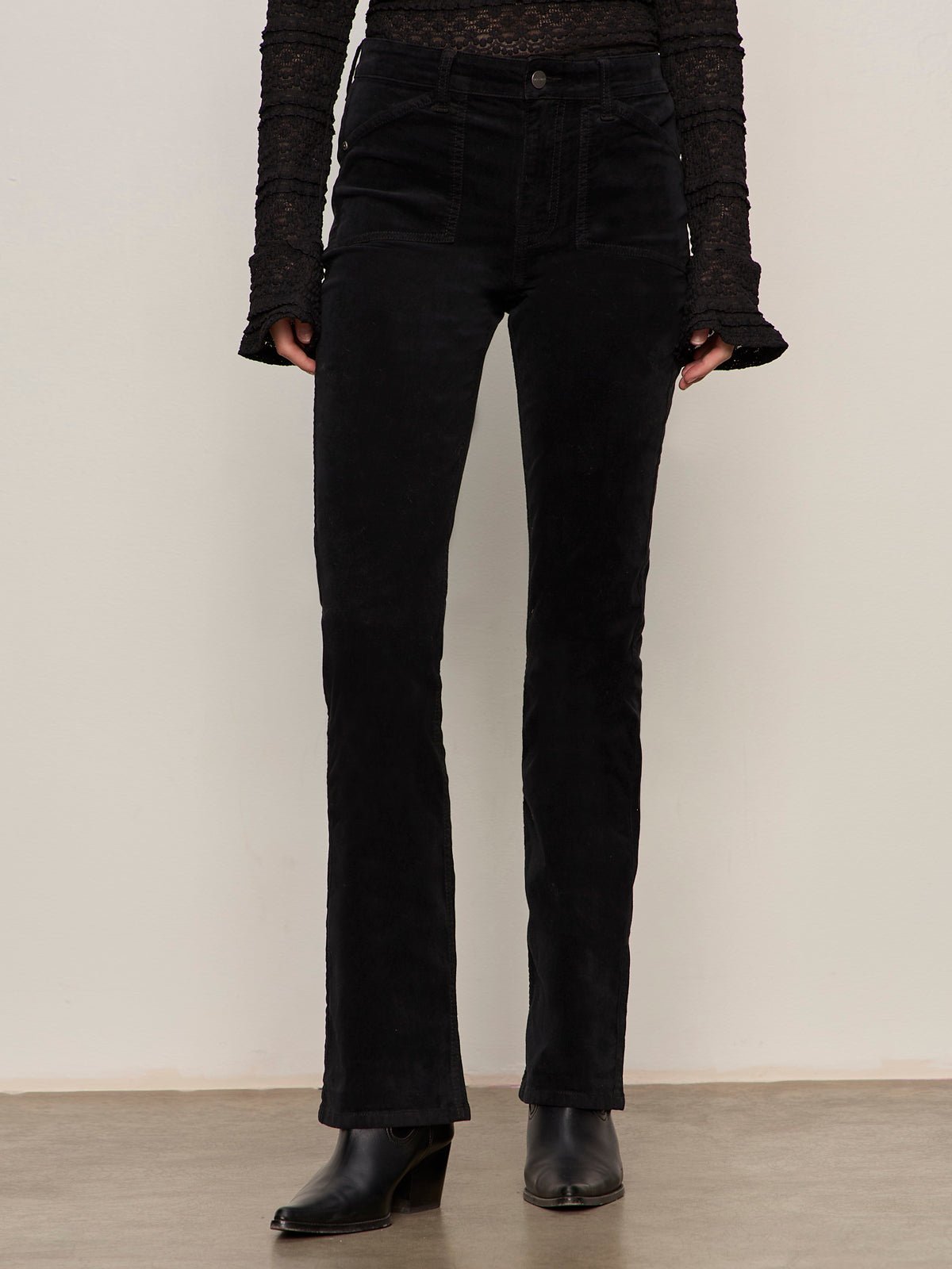 Velveteen Brook Bootcut Pant Black