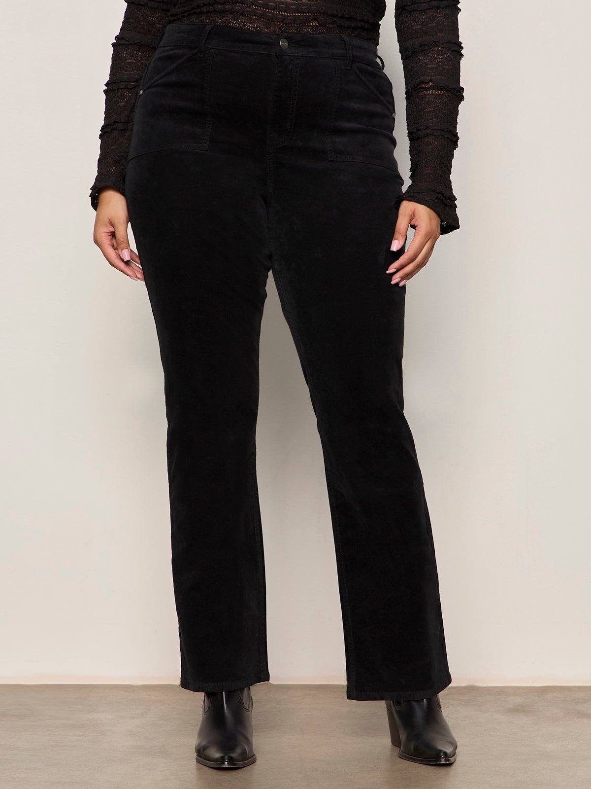 Velveteen Brook Bootcut Pant Black Extended Sizing