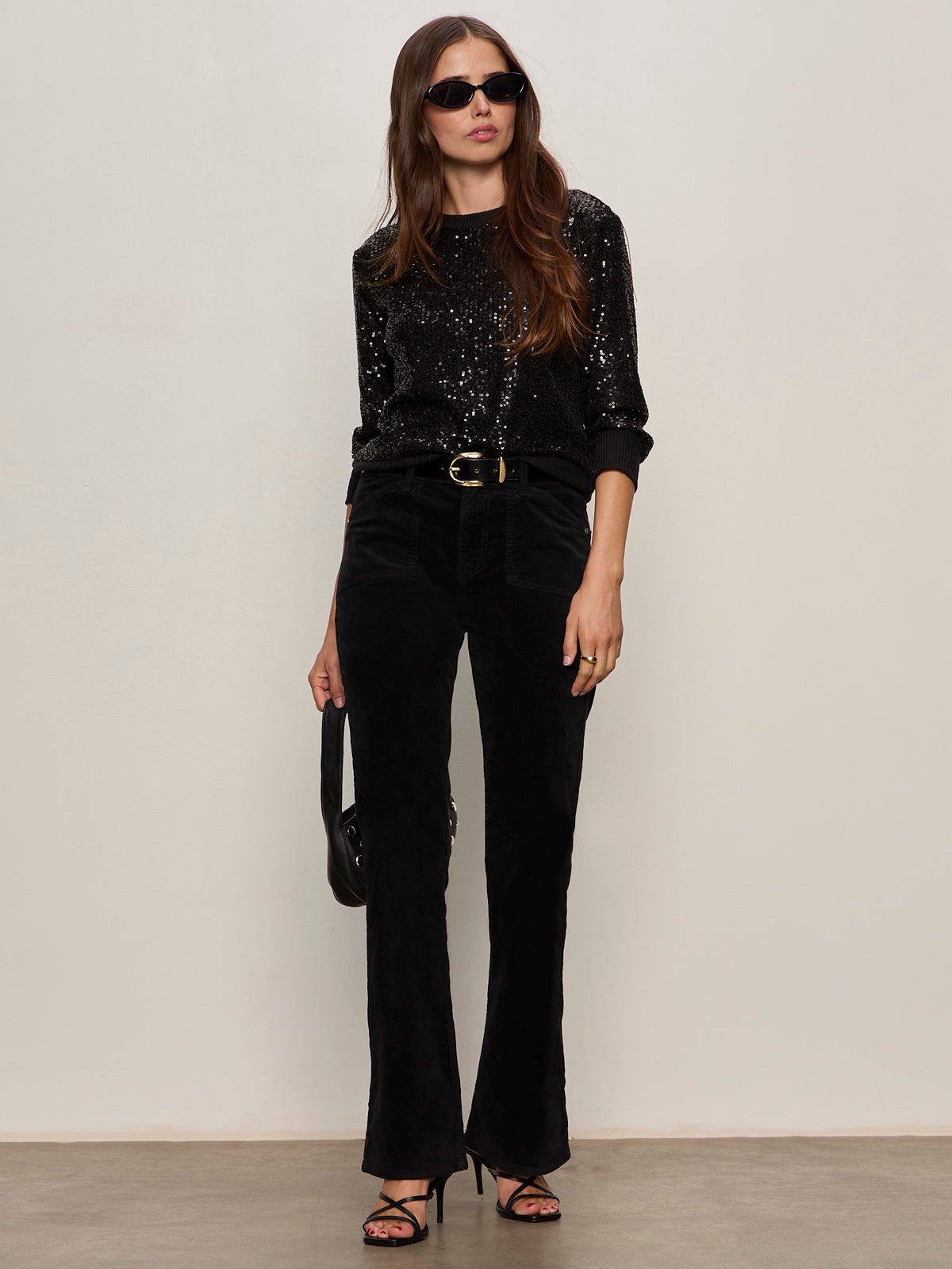 Velveteen Brook Bootcut Pant Black Petite Sizing