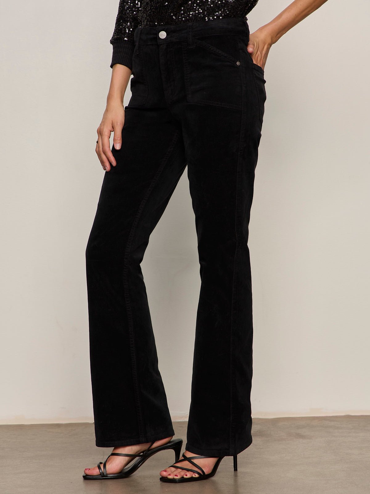 Velveteen Brook Bootcut Pant Black Petite Sizing