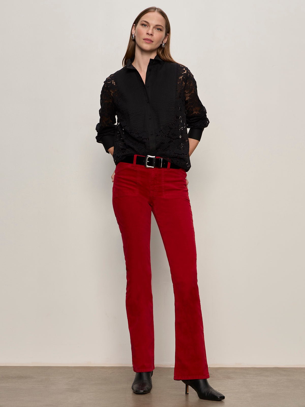 Velveteen Brook Bootcut Pant Cherry Lacquer