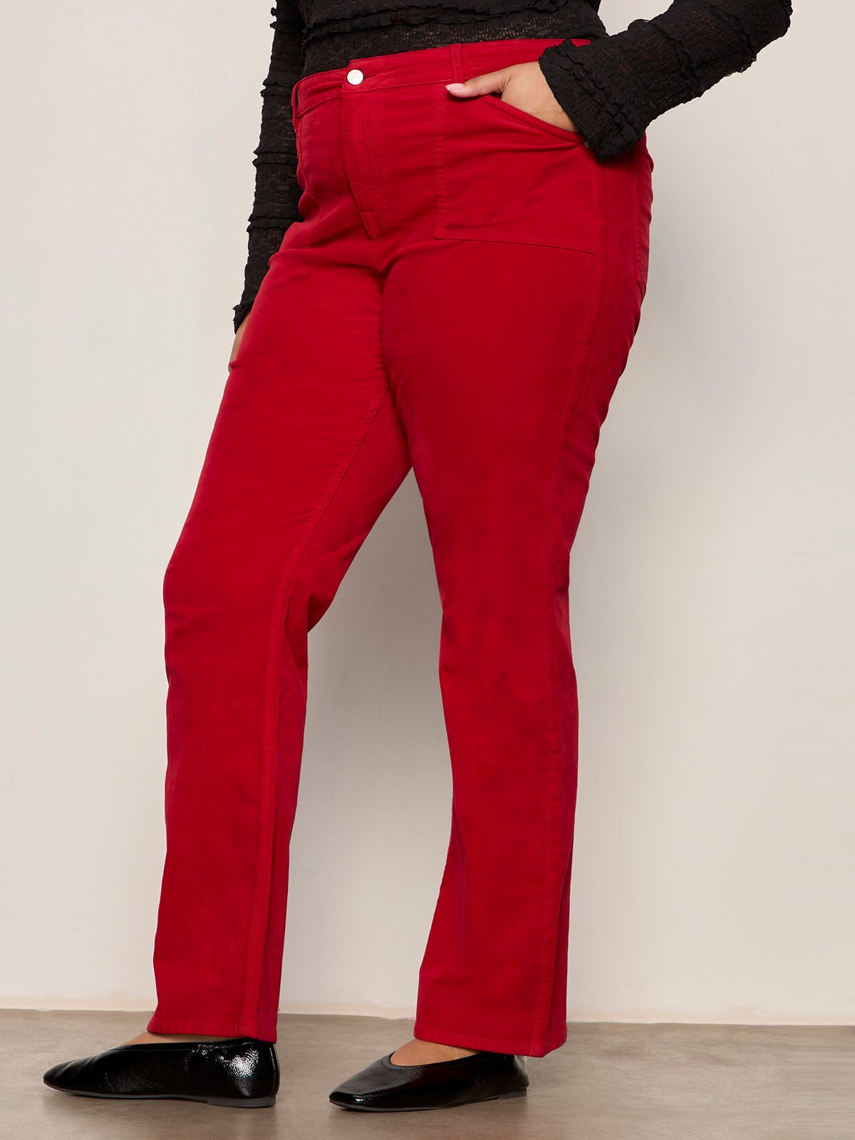 Velveteen Brook Bootcut Pant Cherry Lacquer Extended Sizing