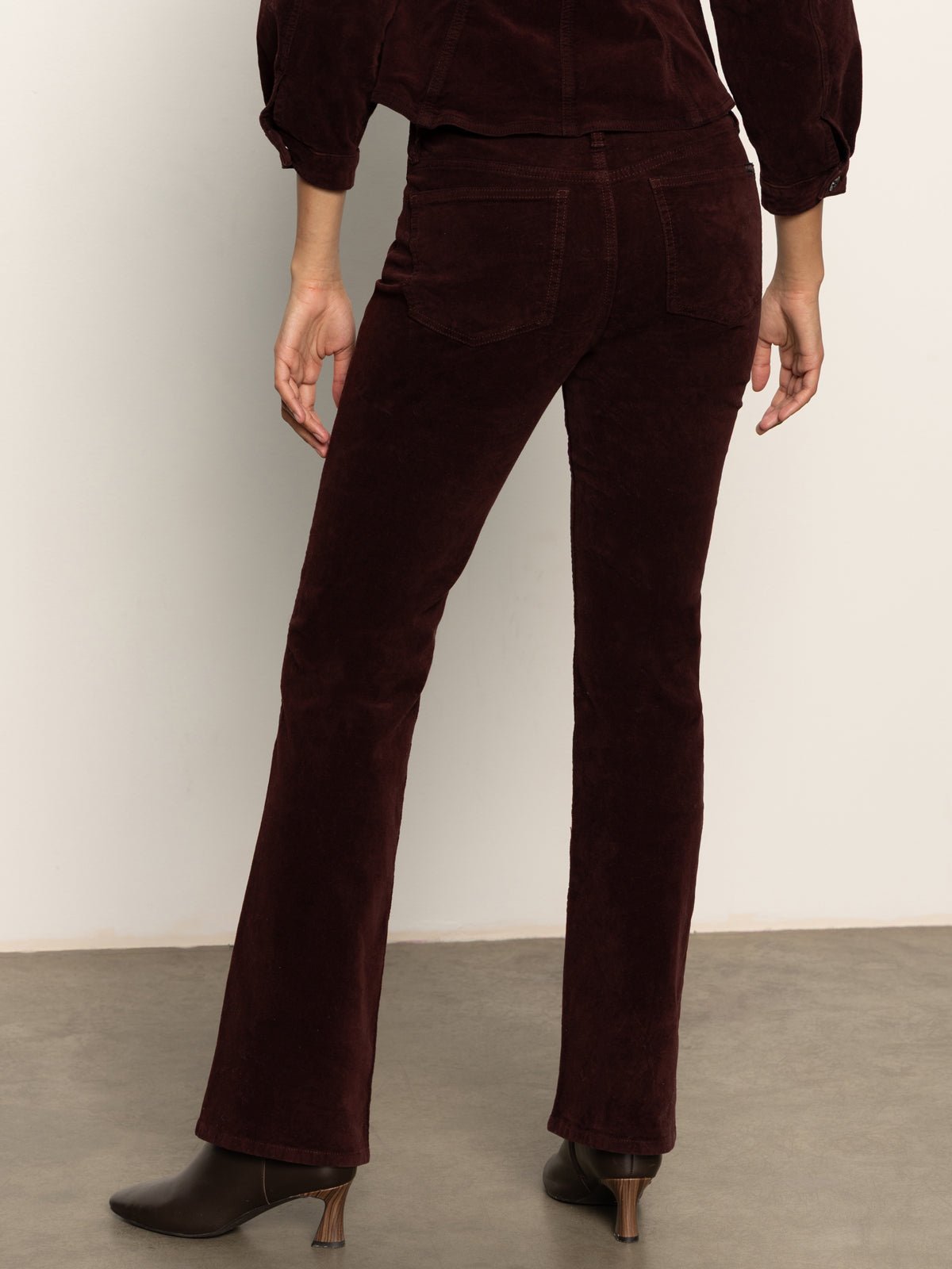 Velveteen Brook Bootcut Pant Dark Crimson