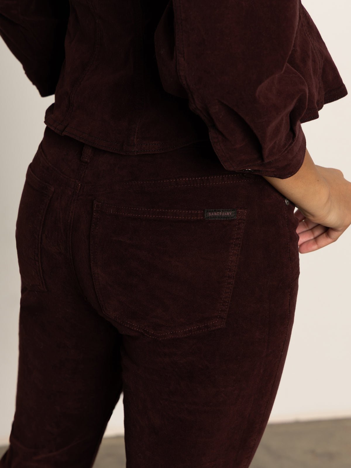 Velveteen Brook Bootcut Pant Dark Crimson