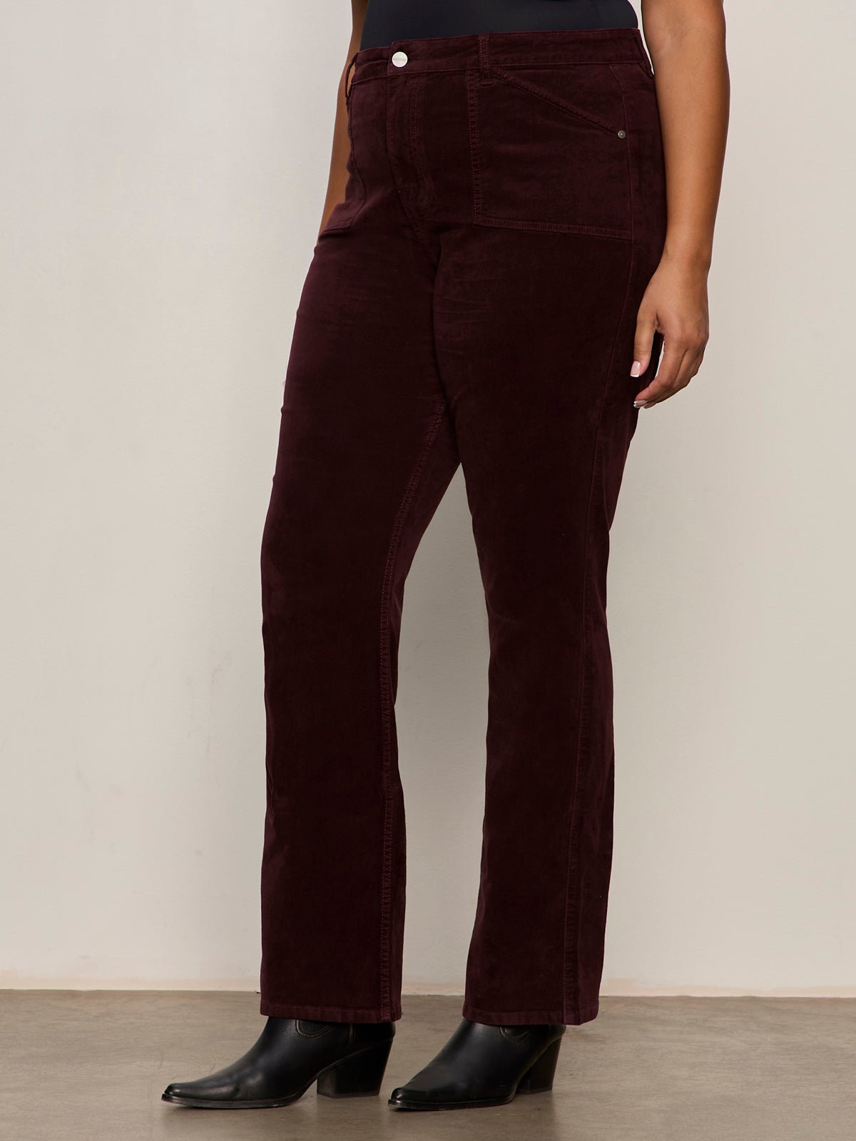 Velveteen Brook Bootcut Pant Dark Crimson Extended Sizing